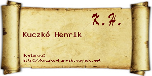 Kuczkó Henrik névjegykártya
